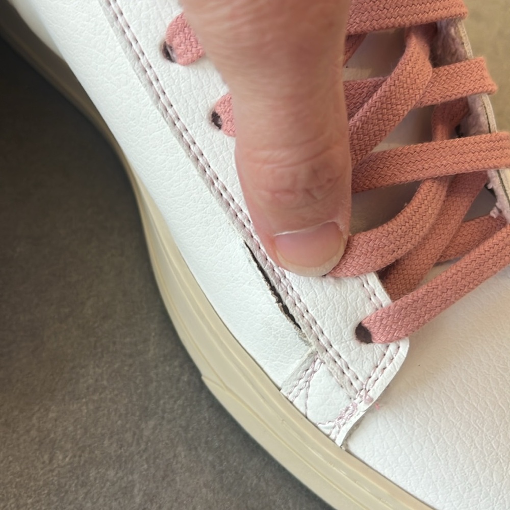 P448 white high tops with pink laces size 37 women’s - Picture 7 of 12